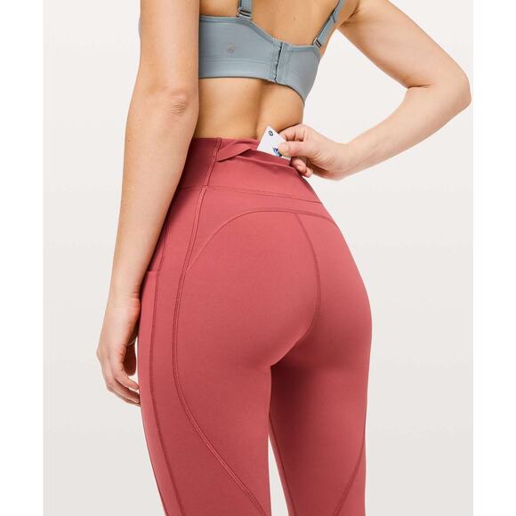 Lululemon Time To Sweat Crop *23" Size 2 Red EUC - Picture 1 of 10